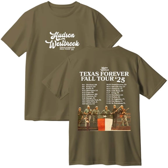 Hudson Westbrook Texas Forever Tour 2025 Cotton T-Shirt Women Men Casual Crewneck Short Sleeve Tee