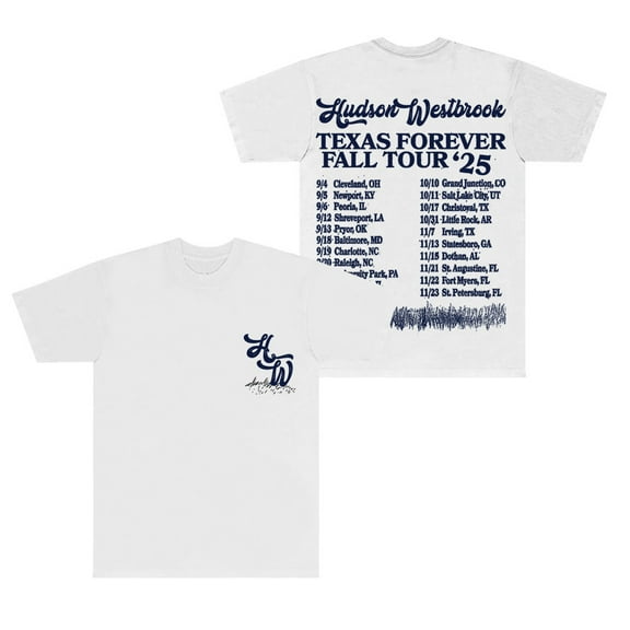 Hudson Westbrook Texas Forever Tour 2025 T-Shirts Merch Women Men Fashion Short Sleeve Tee