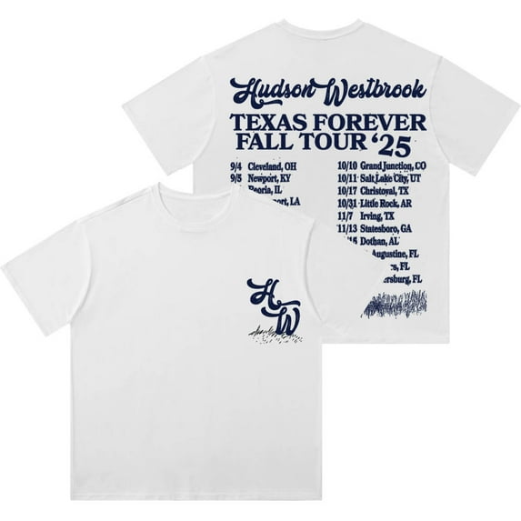 Hudson Westbrook Texas Forever Tour 2025 Wash T-Shirts Unisex Cotton Short Sleeve Tee