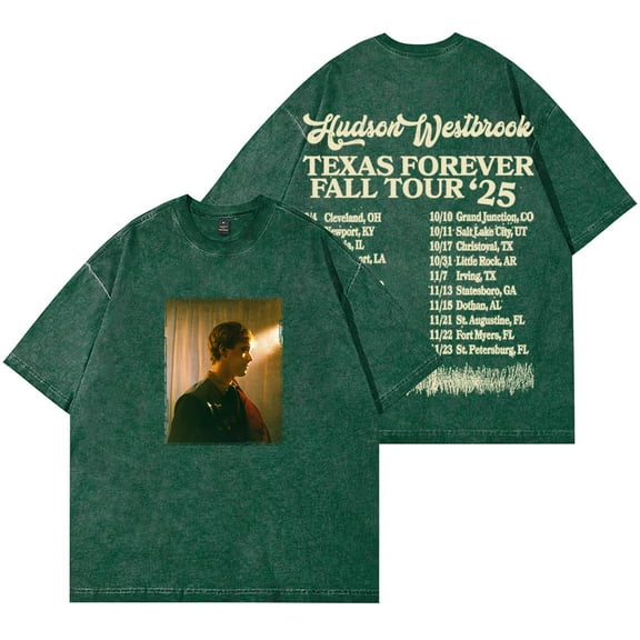 Hudson Westbrook Texas Forever Wash T-Shirts 2025 Tour Merch Unisex Cotton Short Sleeve Tee