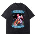 thumbnail image 1 of Hudson Westbrook Vintage Wash Tee Summer Unisex Fashion Crewneck Short Sleeve Cotton T-Shirts, 1 of 5
