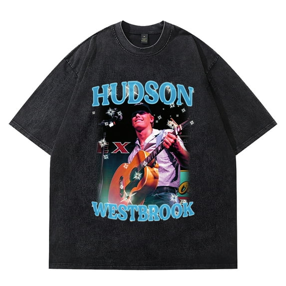 Hudson Westbrook Vintage Wash Tee Summer Unisex Fashion Crewneck Short Sleeve Cotton T-Shirts