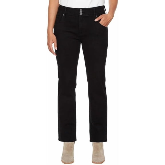 Hudson Women's Midrise Straight Leg Jeans (Pitch Black, 4/27)