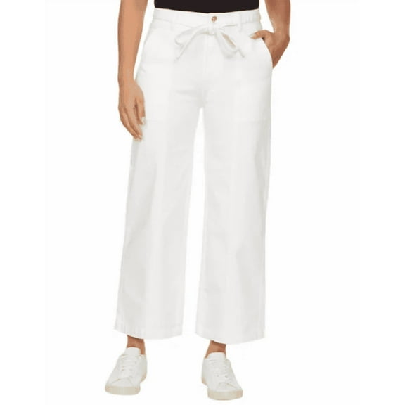 Hudson Womens Wide Leg Belted Jean White 8/29