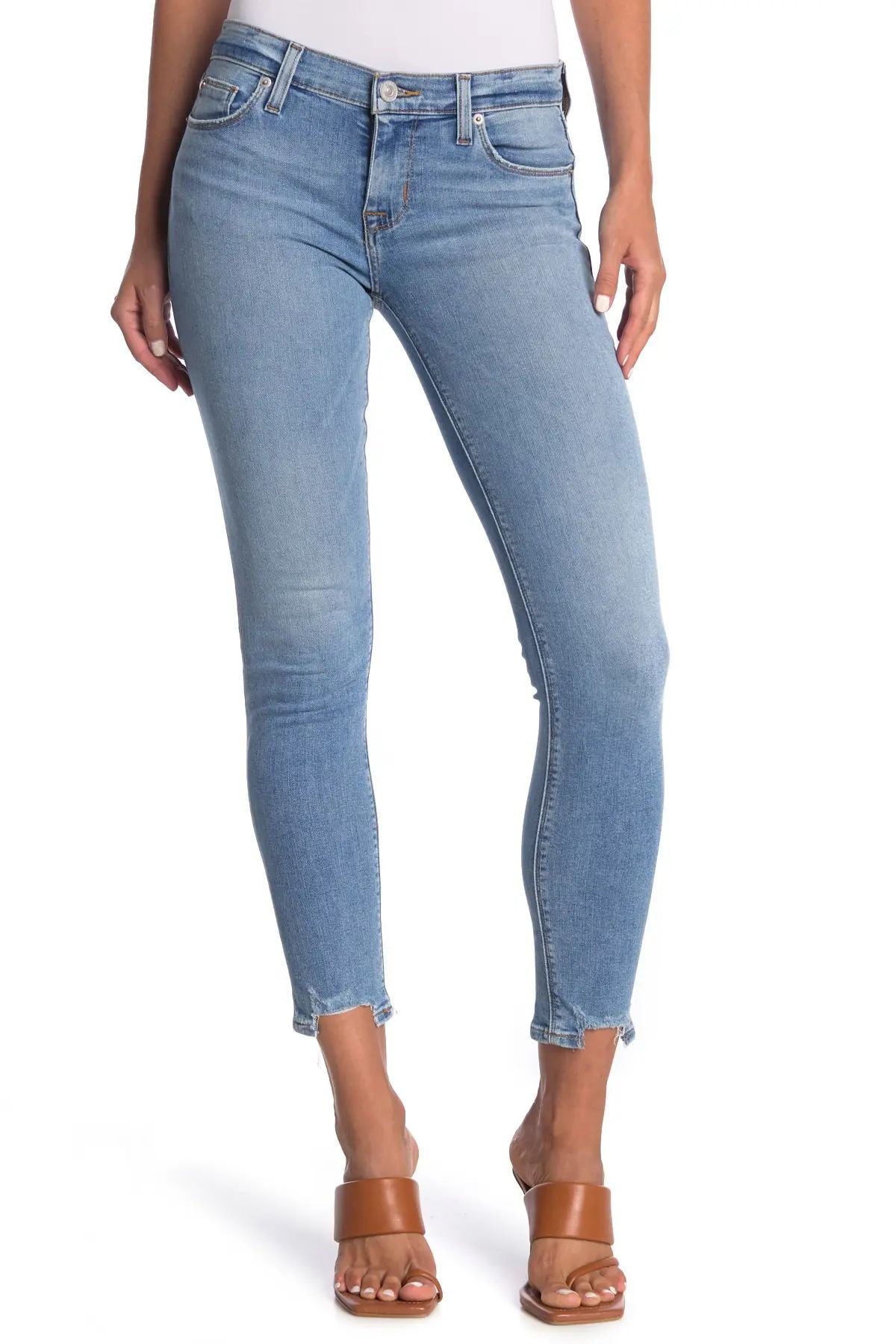 Hudson Womens Jeans Ankle Super Skinny Ripped Stretch Blue 26 