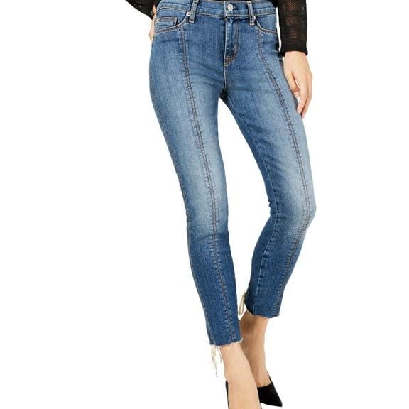 Hudson Womens Lace-Up Cropped Skinny Fit Jeans, Blue, 25
