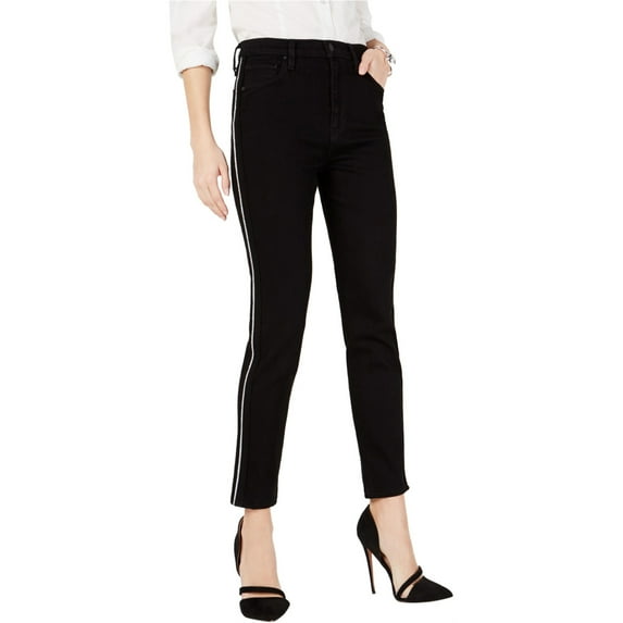 Hudson Womens Metallic Stripe Skinny Fit Jeans, Black, 31