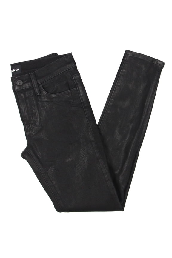 Womens Natalie Mid Rise Coated Skinny Jeans