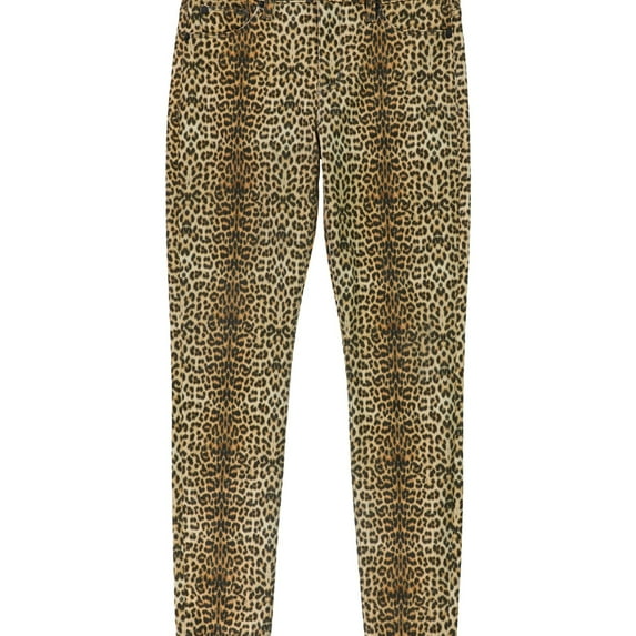 Hudson Womens Nico Leopard Skinny Fit Jeans, Brown, 28