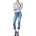 thumbnail image 1 of Hudson Womens Raw-Hem Cropped Jeans, Blue, 25, 1 of 2