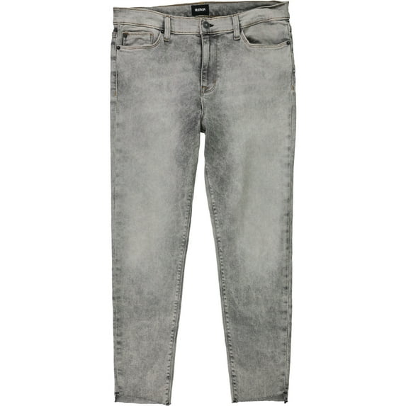 Hudson Womens Ripped Raw Hem Skinny Fit Jeans, Grey, 28