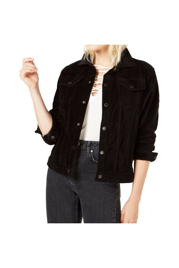 Womens Trucker Jacket, Black, X-Small