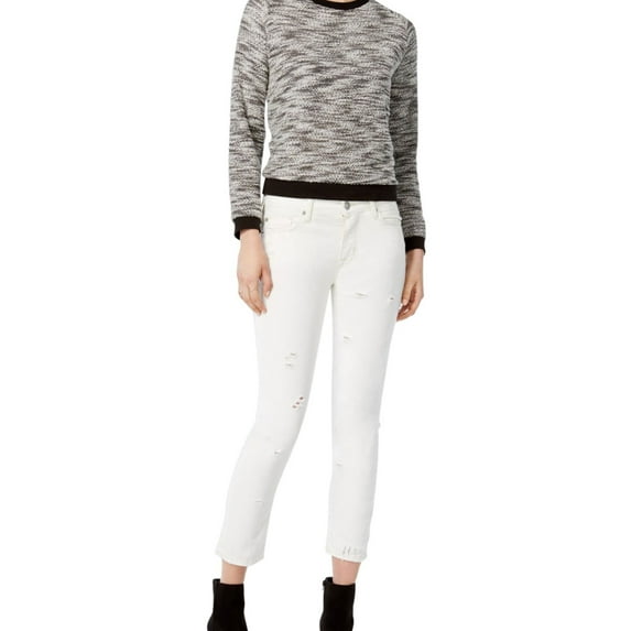 Hudson Womens Zooey Straight Leg Jeans, White, 27