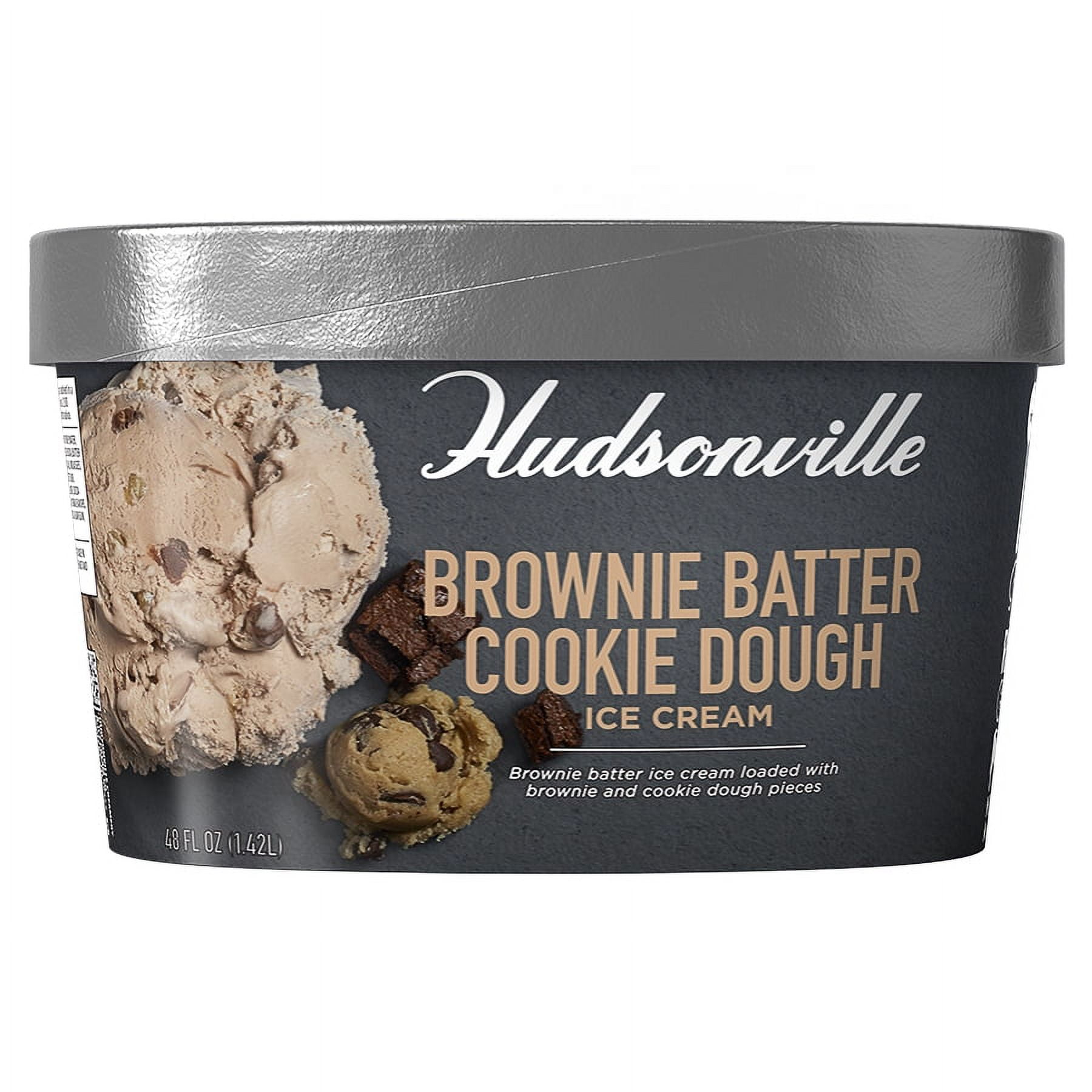 Hudsonville Brownie Batter Cookie Dough Chocolate Ice Cream, 48 fl oz