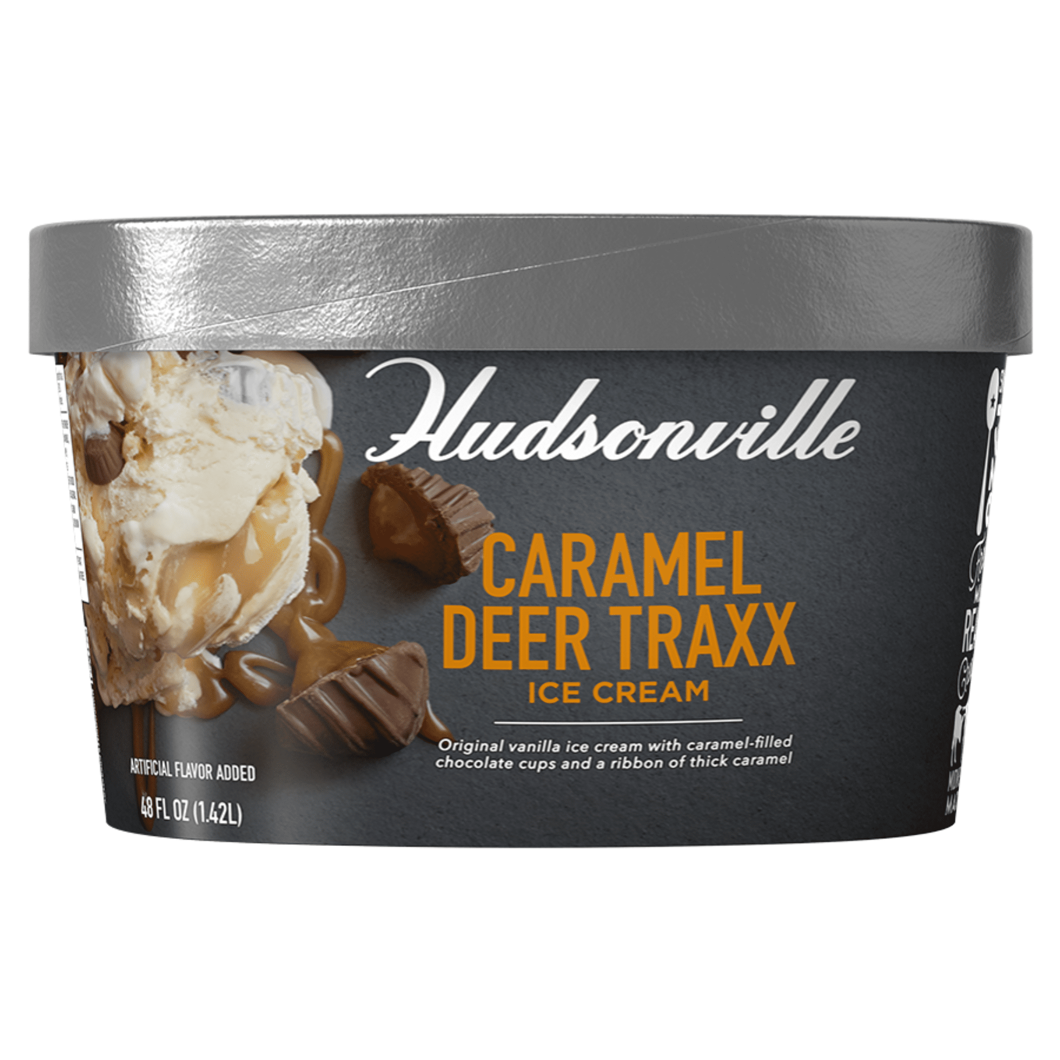 Hudsonville Caramel Deer Traxx Ice Cream, 48 fl oz, 1 Count