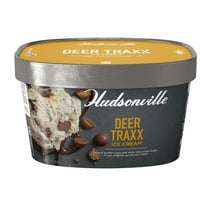 Hudsonville Deer Traxx Ice Cream, Vanilla with Chocolate Fudge and Peanut Butter Cups, 48 fl oz