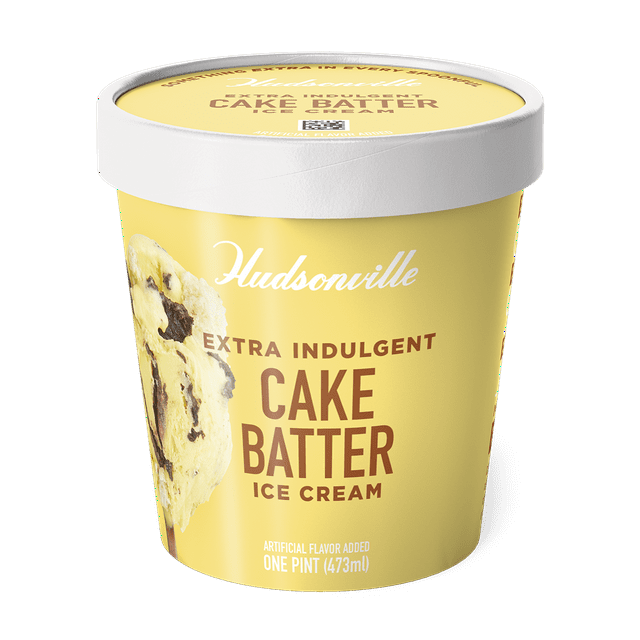 Hudsonville Extra Indulgent Cake Batter Ice Cream Pint, 16 oz