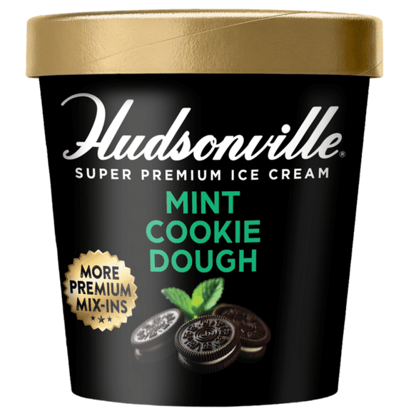 Hudsonville Extra Indulgent Mint Cookie Dough Ice Cream Pint, 16 oz, 1 Count