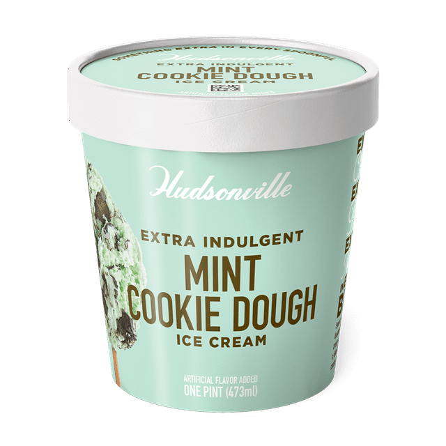 Hudsonville Extra Indulgent Mint Cookie Dough Ice Cream, Pint