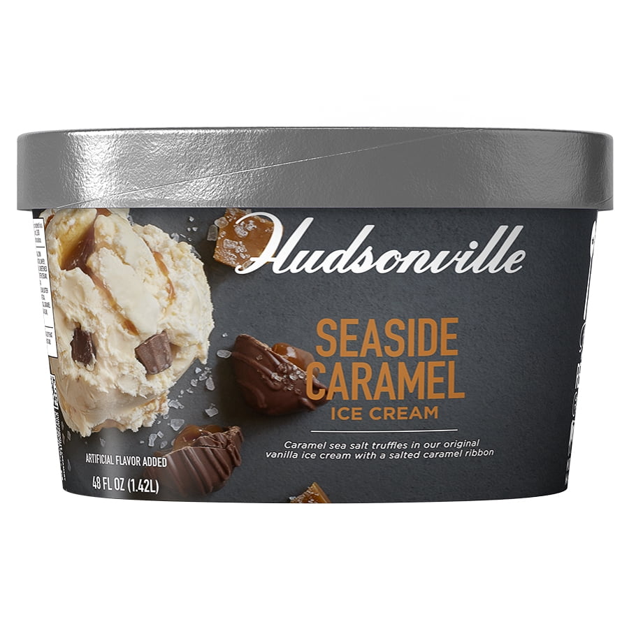 Hudsonville Kosher Seaside Caramel Ice Cream, Caramel Swirl and