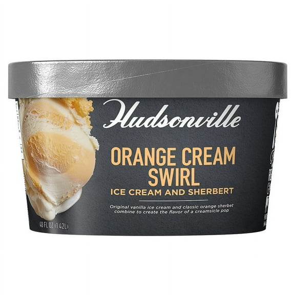 Hudsonville Orange Cream Swirl Ice Cream and Sherbert, 48 fl oz, 1 Count