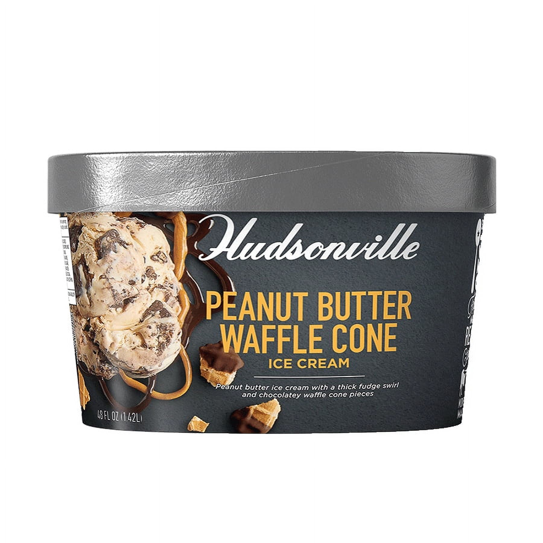 Hudsonville Peanut Butter Waffle Cone Ice Cream, 48 fl oz, 1 Count