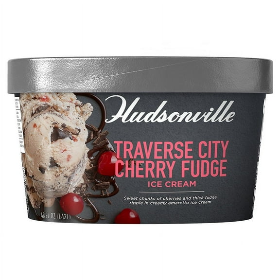 Hudsonville Traverse City Cherry Fudge Ice Cream, 48 fl oz, 1 Count