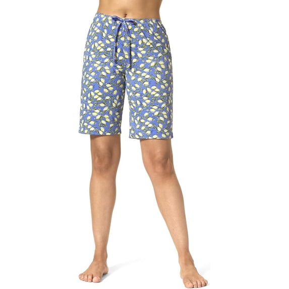 Hue BAJA BLUE Women's Classic Lemons PJ Bermuda Shorts, US Large