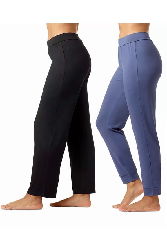 BLUE INDIGO Women's 2-Pk. Pure Comfort Mid-Rise Pajama Pants, US X-Large
