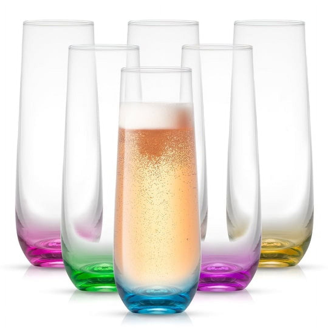 Bride Squad Champagne/ Mimosa Flutes Stemless Glasses Bridal Party Wedding  6 Pk
