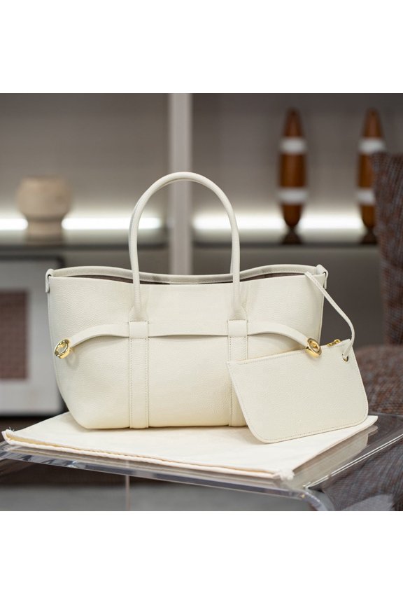 Women's Small Genuine Leather Top-Handle Tote Shopper Bag