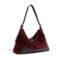 thumbnail image 1 of Hue & Hold Women's Suede Leather Crossbody Bag Single Shoulder Underarm Handbags Tote Bags with Adjustable and Removable Shoulder Strap, Angola Red, 1 of 13