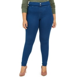 Utopia By Hue Women s Mid Rise Stretch Slim Fit Pull On Denim Leggings Black L 12 14 Walmart