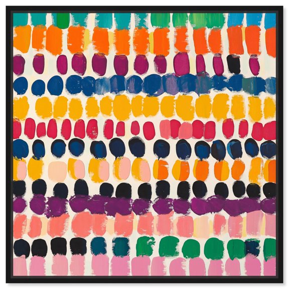 Hue Sequence Canvas Colorful Tropical by Art Remedy, Black Frame, 40" x 40"