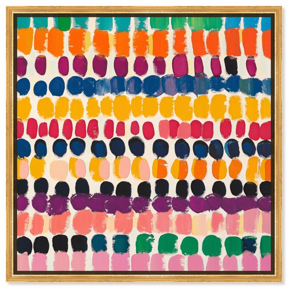 Hue Sequence Canvas Colorful Tropical by Art Remedy, Gold Frame, 30" x 30"