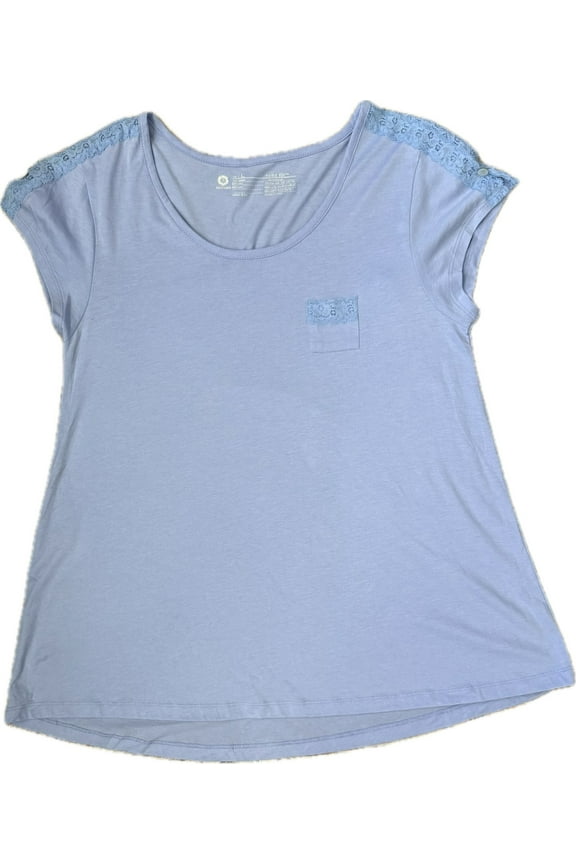 Solid Short Sleeve Lounge T-Shirt, Lavender, Size Large