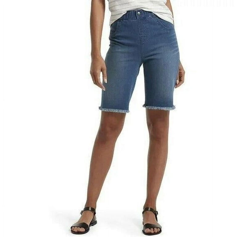 Hue Ultra-Soft Denim High Rise Bermuda Shorts, WINDSOR BLUE WASH, S New  with box/tags