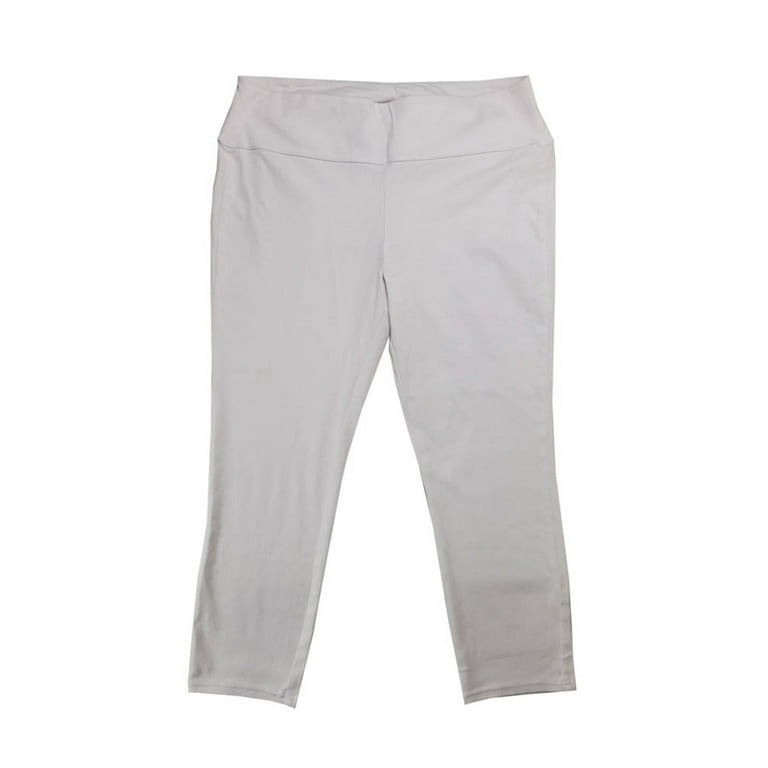 Hue Utopia Women s Elastic Waist Ultra Stretch Denim Capri White XL