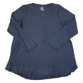 thumbnail image 1 of Hue Utopia Women's Long Sleeve V-Neck Super Soft Hi-Lo Hem Legging Tunic Tee (Oxford Blue, S), 1 of 3