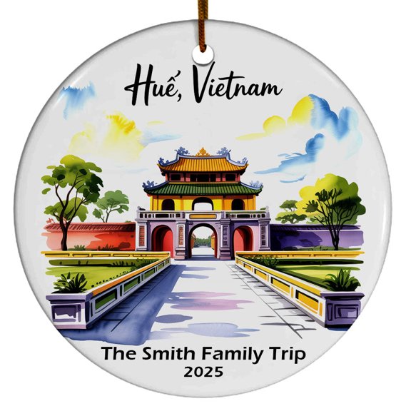 Hue Vietnam Imperial City Christmas Ornament, Collection of City Travel Souvenirs for Family and Friends, Christmas Tree Ornament City Travel, Trips of The Year, Christmas Ornament 2025