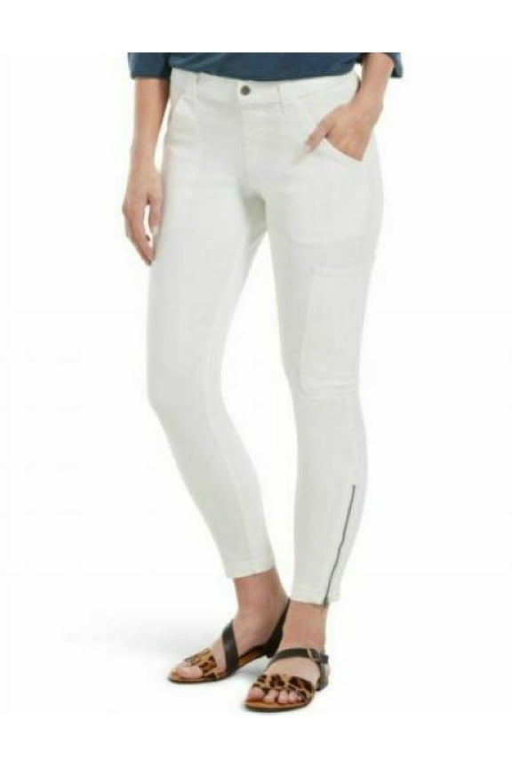 Women's 3 Pocket Cargo Twill Skimmer White or Khaki Size L (White,L)