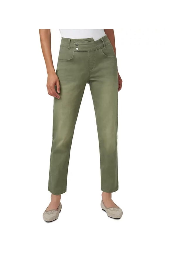 Women's High-Rise Denim Green Girlfriend Leggings S