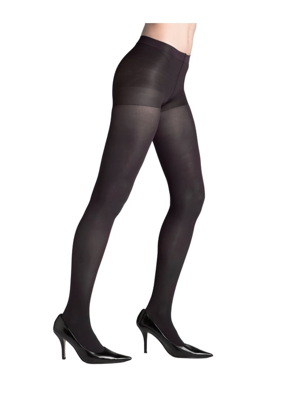 Women's Opaque Control Top Tight, Black , 1