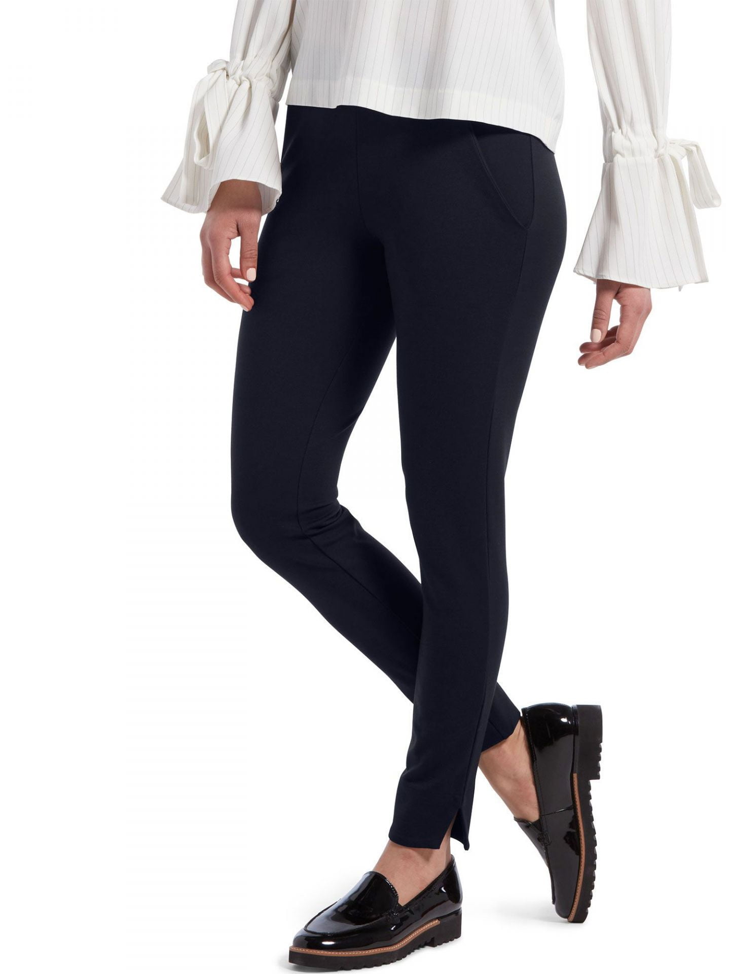 HUE Womens Fashion Ponte Leggings with Functional Back Pockets at   Women's Clothing store
