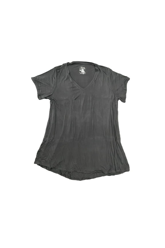 Women's Short Sleeve Hi-Lo Perfect Legging Tagless Tee (Black, S)