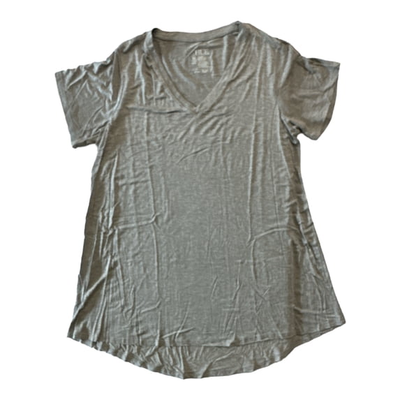 Hue Women's Short Sleeve Hi-Lo Perfect Legging Tagless Tee (Light Grey Heather, XXL)