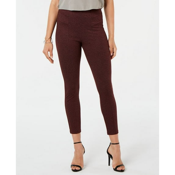 Hue Women's Tweed High-Waist Knit Leggings (Sangria, S)