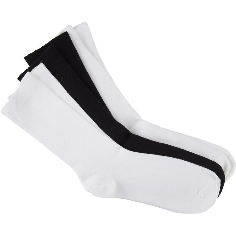 Hue Womens 3-Pack Relaxed Top Crew Socks One Size White/black