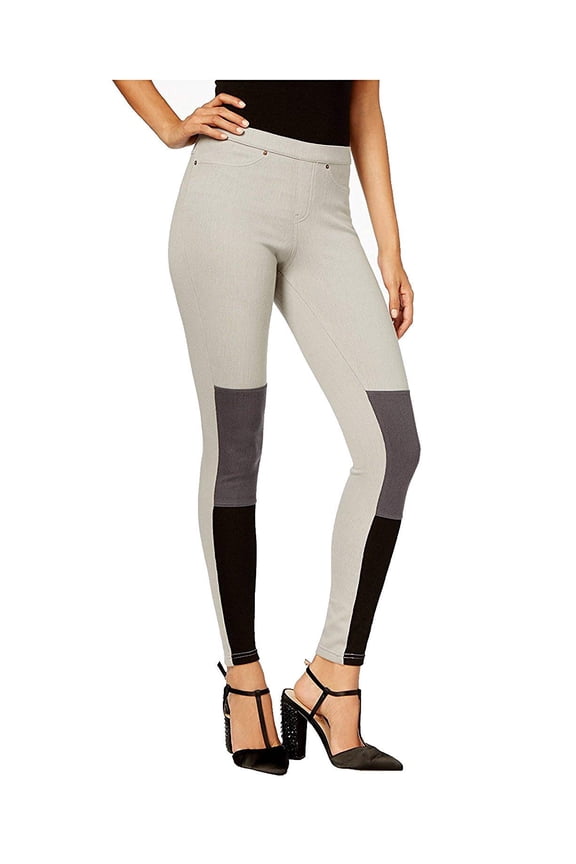 Womens Color Blocked Denim Leggings