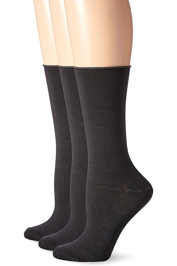 Womens Crew Cut 3 Pair Socks Black